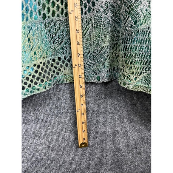 Lily by Firatoglu Tunic Tank Women XL Green Blue Excellent Crochet Sharkbite Hem - Picture 8 of 12